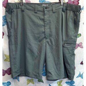 Mens Gray Cargo Shorts Zipper Pocket 100% Polyester Size 48 Made In Bangladesh